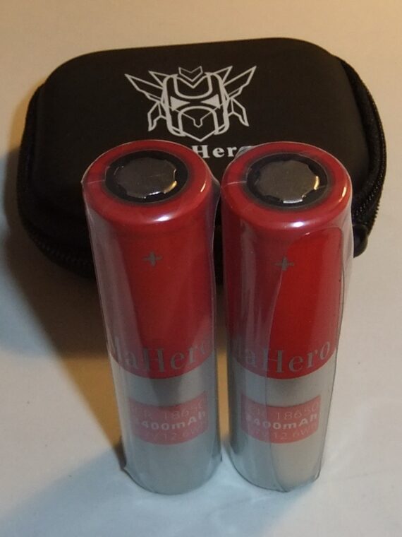 2x Mahero 3400mAh Unprotected 15A flat top 18650