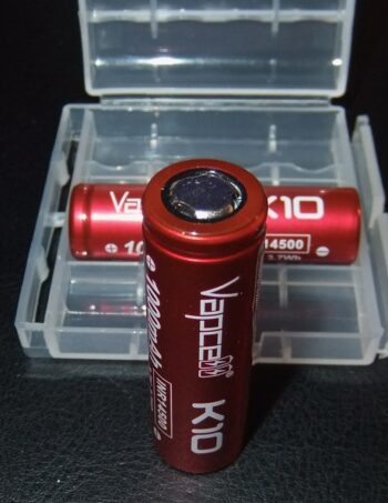 2x 8A Vapcell K10 1000mAh IMR 14500 Flat Top batteries
