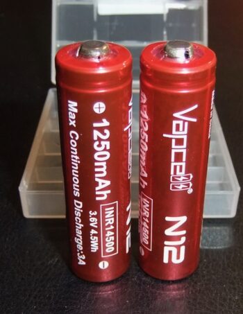 2x Vapcell N12 14500 1250mAh Button top (Copy)