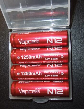 4x Button top Vapcell N12 14500 1250mAh