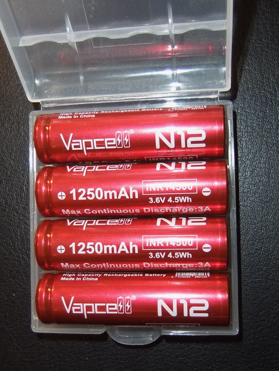4x Button top Vapcell N12 14500 1250mAh